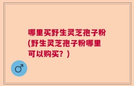 哪里买野生灵芝孢子粉(野生灵芝孢子粉哪里可以购买？)