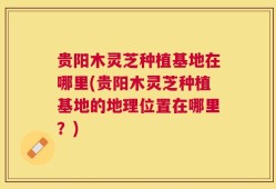贵阳木灵芝种植基地在哪里(贵阳木灵芝种植基地的地理位置在哪里？)