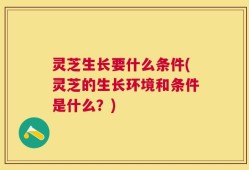 灵芝生长要什么条件(灵芝的生长环境和条件是什么？)