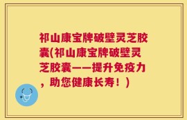 祁山康宝牌破壁灵芝胶囊(祁山康宝牌破壁灵芝胶囊——提升免疫力，助您健康长寿！)