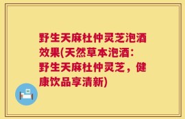 野生天麻杜仲灵芝泡酒效果(天然草本泡酒：野生天麻杜仲灵芝，健康饮品享清新)