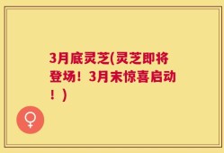 3月底灵芝(灵芝即将登场！3月末惊喜启动！)