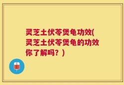 灵芝土伏苓煲龟功效(灵芝土伏苓煲龟的功效你了解吗？)