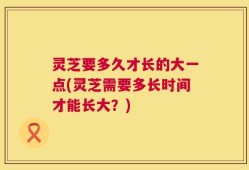 灵芝要多久才长的大一点(灵芝需要多长时间才能长大？)