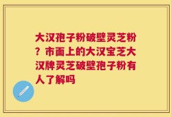 大汉孢子粉破壁灵芝粉？市面上的大汉宝芝大汉牌灵芝破壁孢子粉有人了解吗