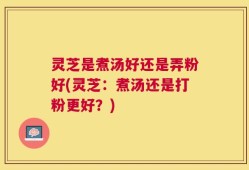 灵芝是煮汤好还是弄粉好(灵芝：煮汤还是打粉更好？)