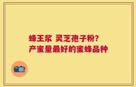 蜂王浆 灵芝孢子粉？产蜜量最好的蜜蜂品种