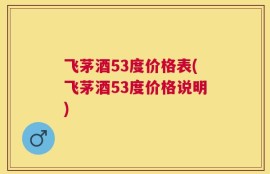 飞茅酒53度价格表(飞茅酒53度价格说明)