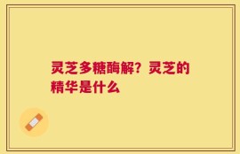 灵芝多糖酶解？灵芝的精华是什么