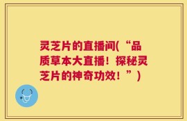 灵芝片的直播间(“品质草本大直播！探秘灵芝片的神奇功效！”)