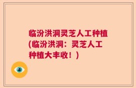 临汾洪洞灵芝人工种植(临汾洪洞：灵芝人工种植大丰收！)