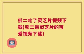 熊二吃了灵芝片视频下载(熊二尝灵芝片的可爱视频下载)