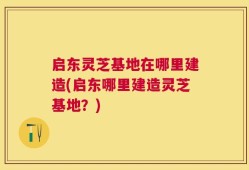 启东灵芝基地在哪里建造(启东哪里建造灵芝基地？)