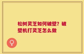 松树灵芝如何破壁？破壁机打灵芝怎么做