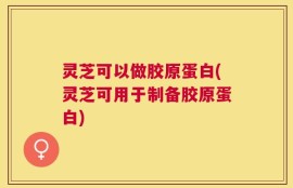 灵芝可以做胶原蛋白(灵芝可用于制备胶原蛋白)