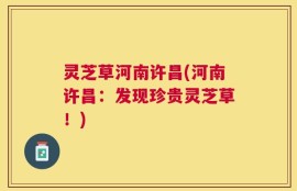 灵芝草河南许昌(河南许昌：发现珍贵灵芝草！)