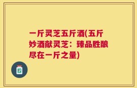 一斤灵芝五斤酒(五斤妙酒献灵芝：臻品胜酿尽在一斤之量)