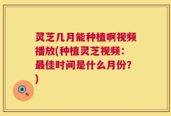 灵芝几月能种植啊视频播放(种植灵芝视频：最佳时间是什么月份？)