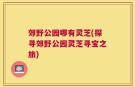 郊野公园哪有灵芝(探寻郊野公园灵芝寻宝之旅)