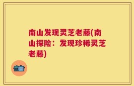 南山发现灵芝老藤(南山探险：发现珍稀灵芝老藤)