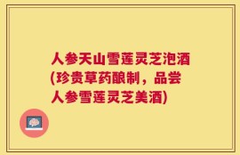 人参天山雪莲灵芝泡酒(珍贵草药酿制，品尝人参雪莲灵芝美酒)