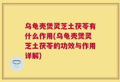 乌龟壳煲灵芝土茯苓有什么作用(乌龟壳煲灵芝土茯苓的功效与作用详解)