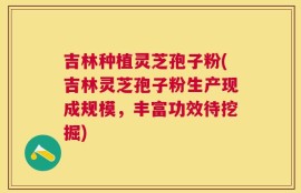 吉林种植灵芝孢子粉(吉林灵芝孢子粉生产现成规模，丰富功效待挖掘)