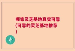 哪家灵芝基地真实可靠(可靠的灵芝基地推荐)