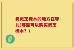 卖灵芝标本的地方在哪儿(哪里可以购买灵芝标本？)