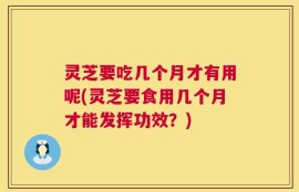 灵芝要吃几个月才有用呢(灵芝要食用几个月才能发挥功效？)