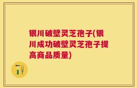 银川破壁灵芝孢子(银川成功破壁灵芝孢子提高商品质量)
