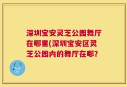 深圳宝安灵芝公园舞厅在哪里(深圳宝安区灵芝公园内的舞厅在哪？