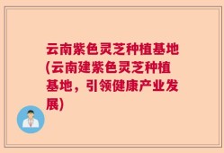 云南紫色灵芝种植基地(云南建紫色灵芝种植基地，引领健康产业发展)