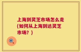 上海到灵芝市场怎么走(如何从上海到达灵芝市场？)