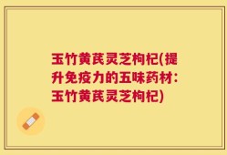玉竹黄芪灵芝枸杞(提升免疫力的五味药材：玉竹黄芪灵芝枸杞)