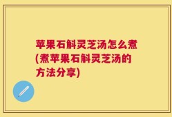 苹果石斛灵芝汤怎么煮(煮苹果石斛灵芝汤的方法分享)