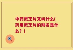 中药灵芝片又叫什么(药用灵芝片的别名是什么？)