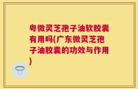 粤微灵芝孢子油软胶囊有用吗(广东微灵芝孢子油胶囊的功效与作用)