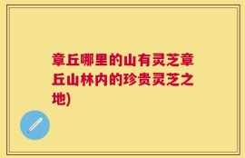 章丘哪里的山有灵芝章丘山林内的珍贵灵芝之地)