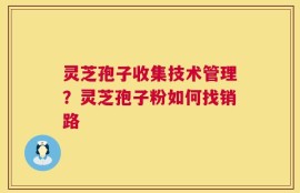 灵芝孢子收集技术管理？灵芝孢子粉如何找销路