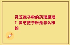 灵芝孢子粉的药理原理？灵芝孢子粉是怎么样的
