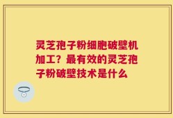 灵芝孢子粉细胞破壁机加工？最有效的灵芝孢子粉破壁技术是什么