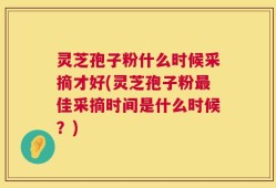 灵芝孢子粉什么时候采摘才好(灵芝孢子粉最佳采摘时间是什么时候？)
