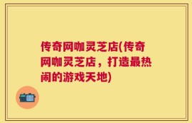 传奇网咖灵芝店(传奇网咖灵芝店，打造最热闹的游戏天地)