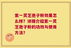 紫一灵芝孢子粉效果怎么样？详细介绍紫一灵芝孢子粉的功效与使用方法？