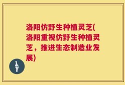 洛阳仿野生种植灵芝(洛阳重视仿野生种植灵芝，推进生态制造业发展)