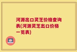河源出口灵芝价格查询表(河源灵芝出口价格一览表)