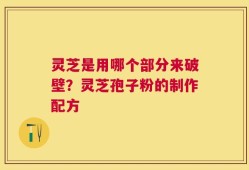 灵芝是用哪个部分来破壁？灵芝孢子粉的制作配方