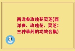 西洋参玫瑰花灵芝(西洋参、玫瑰花、灵芝：三种草药的功效合集)