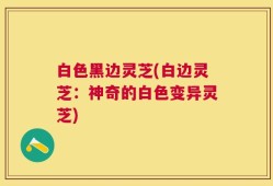 白色黑边灵芝(白边灵芝：神奇的白色变异灵芝)